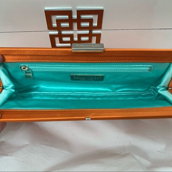 Tiffany & Co. Holly Satin Clutch - Tangerine - EUC - Picture 8 of 13